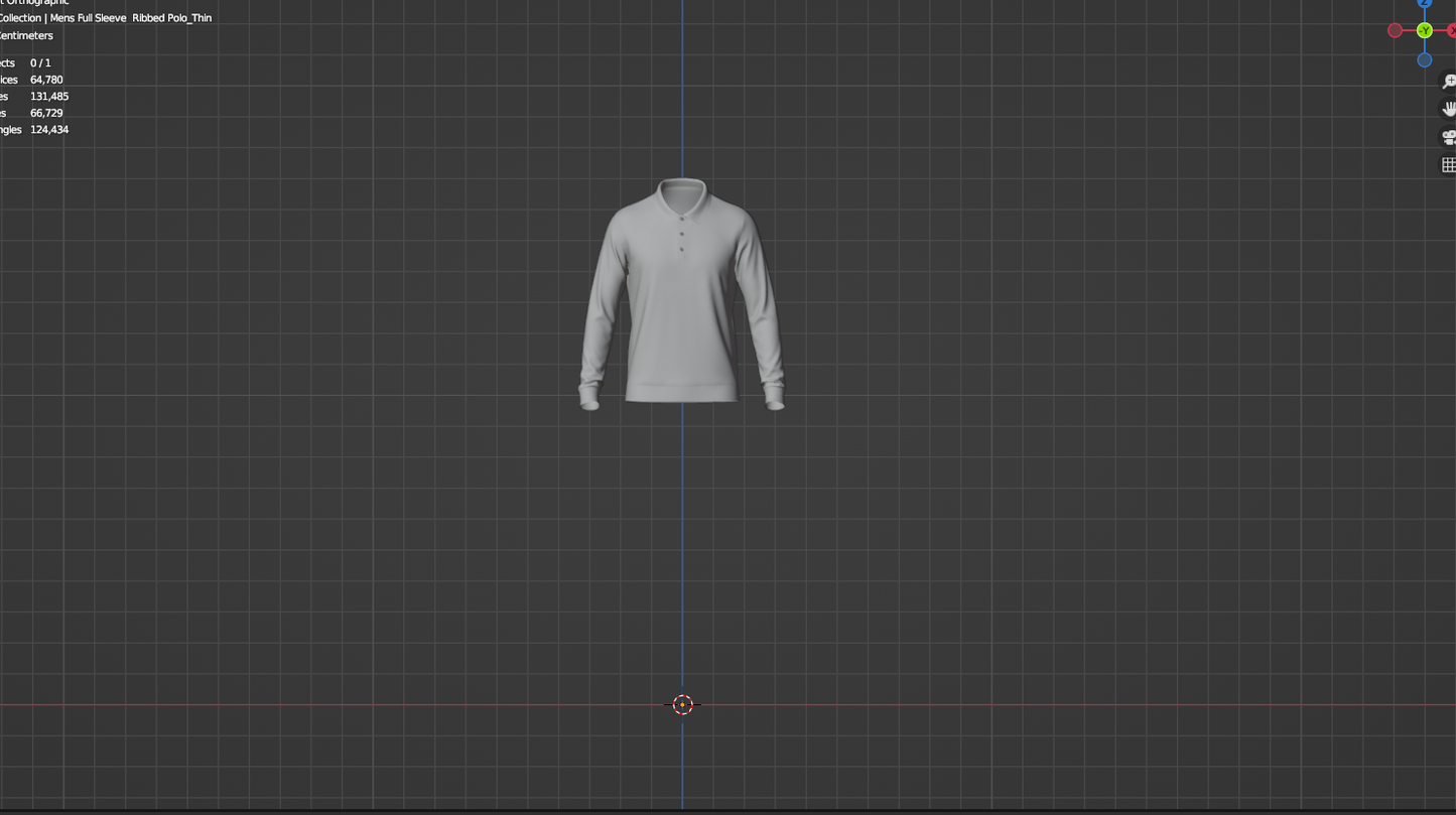 Men's Full Sleeve Ribbed Polo 3d Model Marvelous Designer-Clo3d-fbx-obj-Zprj