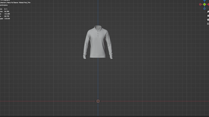 Men's Full Sleeve Ribbed Polo 3d Model Marvelous Designer-Clo3d-fbx-obj-Zprj