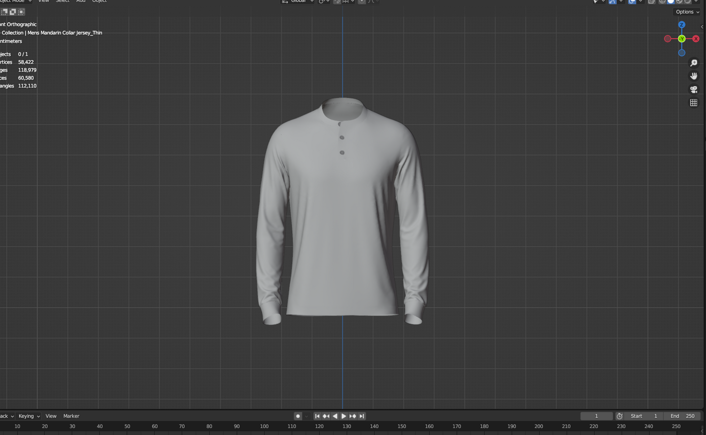 Men's Mandarin Collar Jersey 3d Model Marvelous Designer-Clo3d-fbx-obj-Zprj