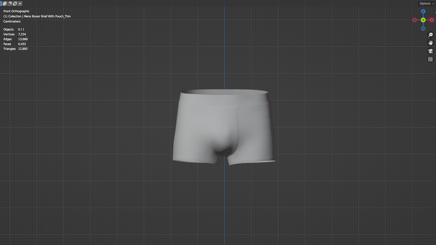 Men's Boxer Brief With Pouch 3d Model Marvelous Designer-Clo3d-fbx-obj-Zprj
