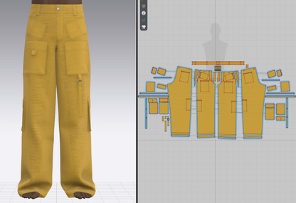 Male Cargo Track Pant 3d Model Marvelous Designer-Clo3d-fbx-obj-Zprj