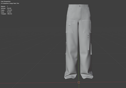 Male Cargo Track Pant 3d Model Marvelous Designer-Clo3d-fbx-obj-Zprj