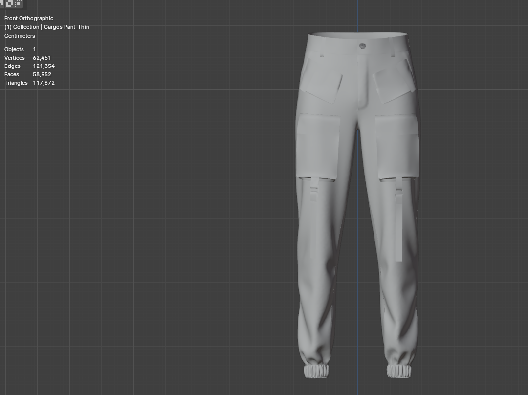 Men's Cargo Track Pant 3d Model Marvelous Designer-Clo3d-fbx-obj-Zprj