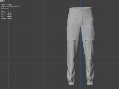 Men's Cargo Track Pant 3d Model Marvelous Designer-Clo3d-fbx-obj-Zprj
