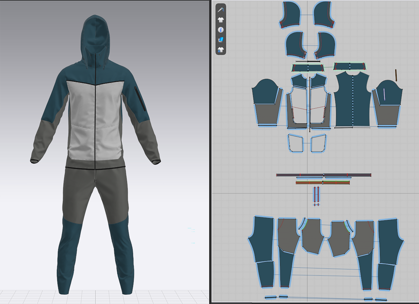 Men's Tracksuit 3d Model Marvelous Designer-Clo3d-fbx-obj-Zprj