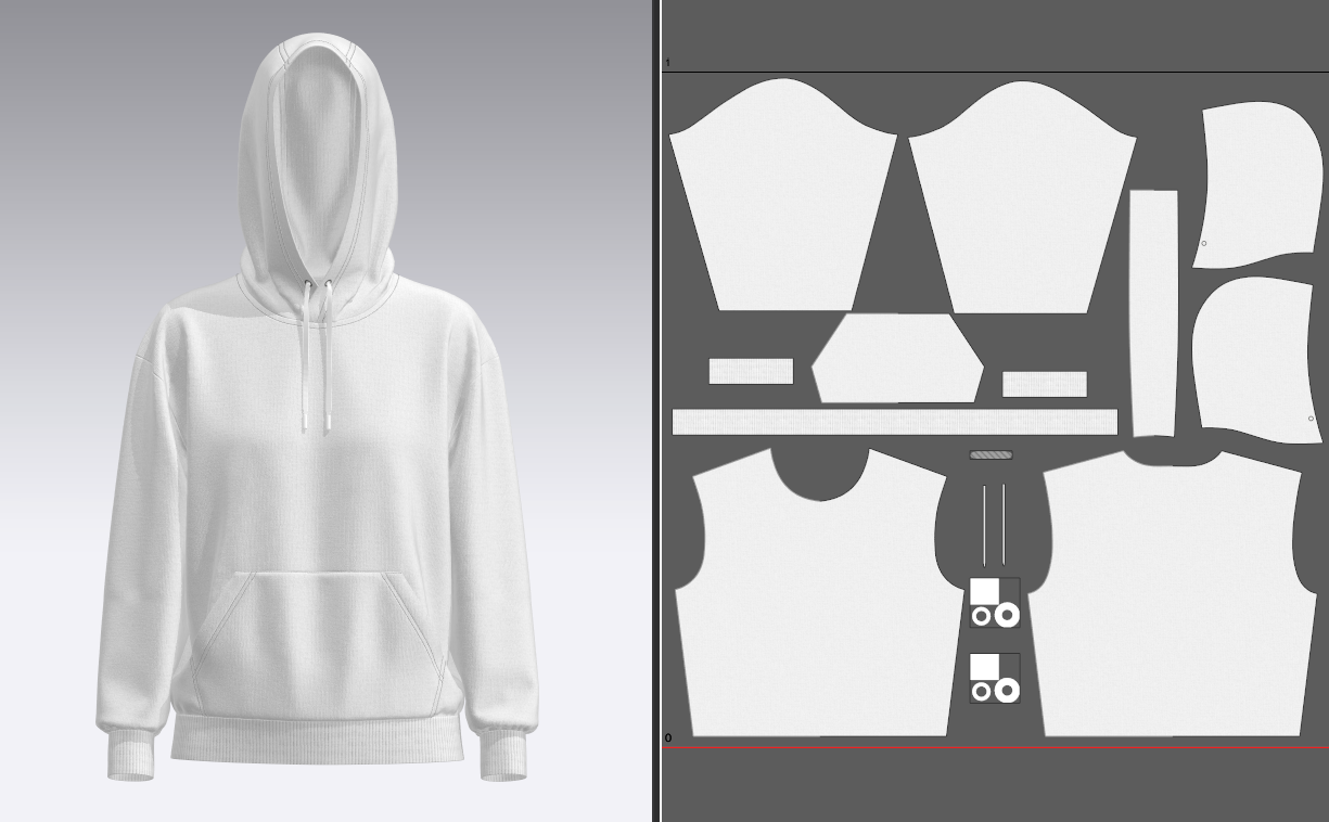 Women Loose Fit Sleeve hoodie 3d Model Marvelous Designer-Clo3d-fbx-obj-Zprj