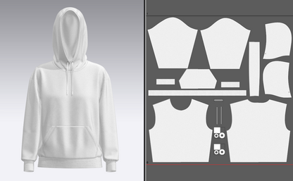 Women Loose Fit Sleeve hoodie 3d Model Marvelous Designer-Clo3d-fbx-obj-Zprj