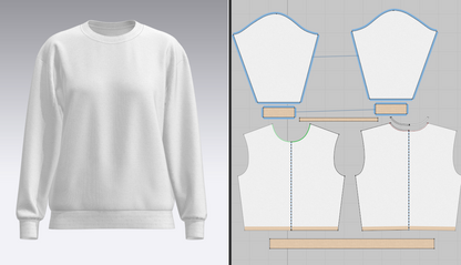 Women's Loose fit Sweatshirt 3d Model Marvelous Designer-Clo3d-fbx-obj-Zprj