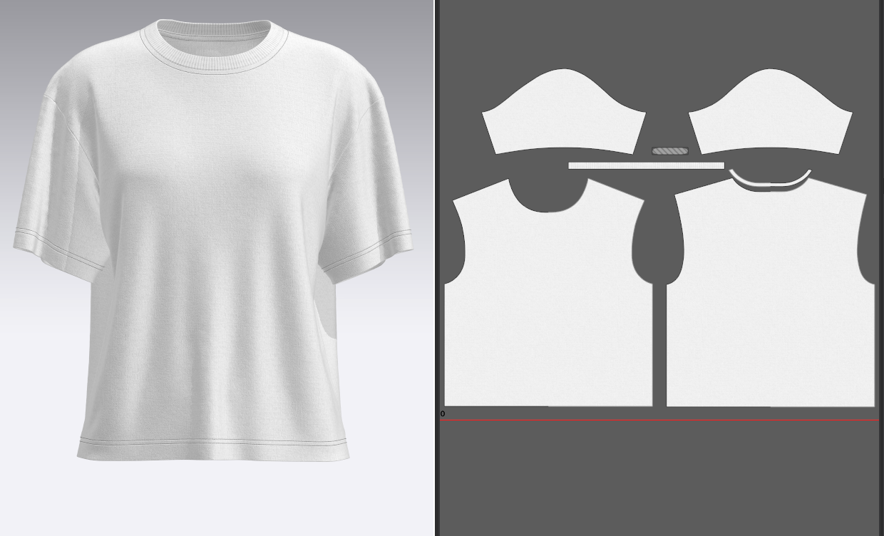 Women Half Sleeve Loose Fit T-Shirt 3d Model Marvelous Designer-Clo3d-fbx-obj-Zprj