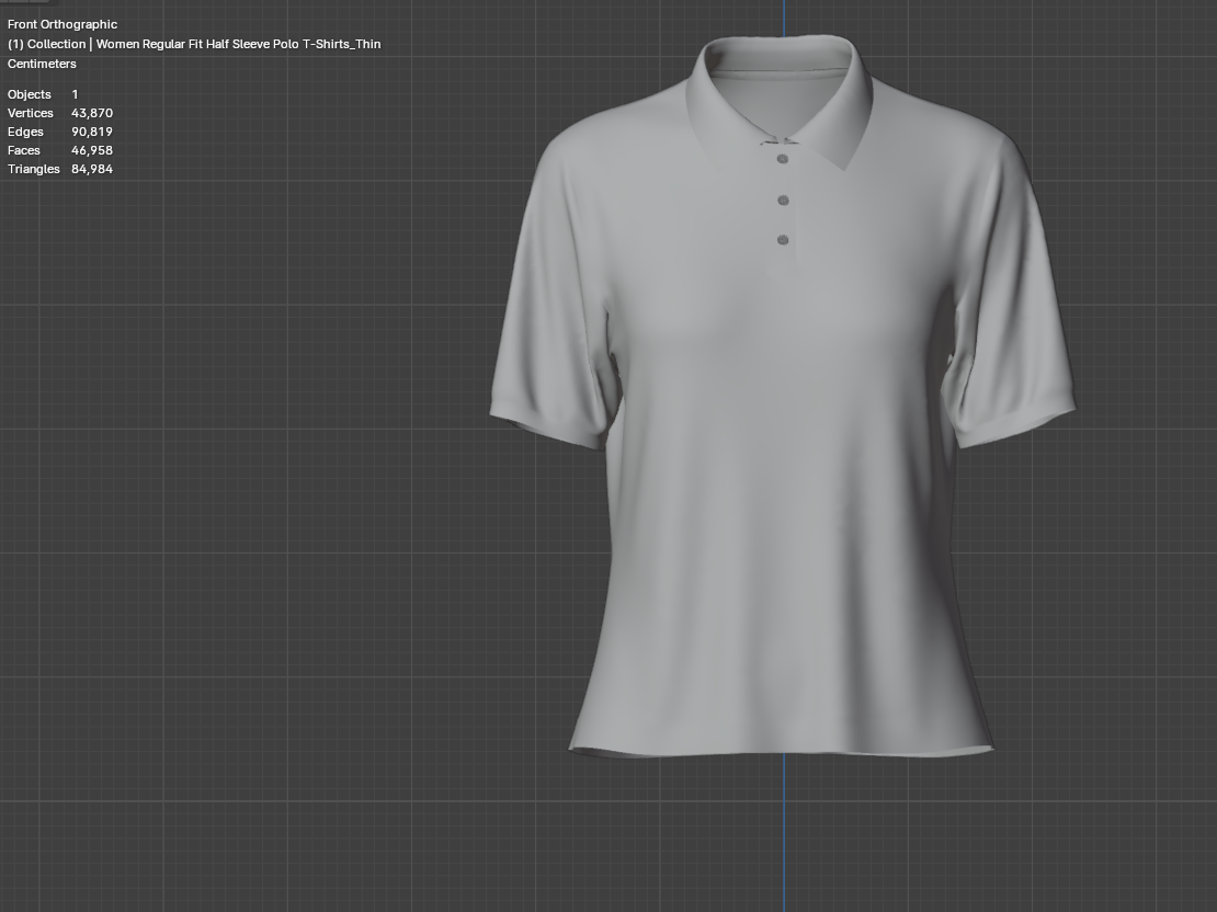 Women Regular Fit Half Sleeve Polo T-Shirt 3d Model Marvelous Designer-Clo3d-fbx-obj-Zprj