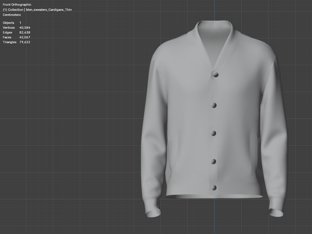 Men sweaters Cardigans 3d Model Marvelous Designer-Clo3d-fbx-obj-Zprj