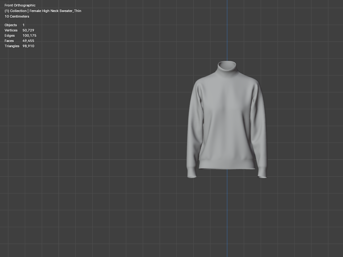 Female High Neck Sweater 3d Model Marvelous Designer-Clo3d-fbx-obj-Zprj
