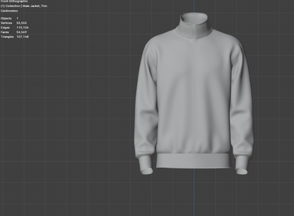 Male Jacket 3d Model Marvelous Designer-Clo3d-fbx-obj-Zprj