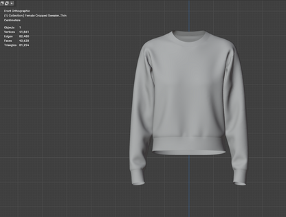 Female Cropped Sweater 3d Model Marvelous Designer-Clo3d-fbx-obj-Zprj