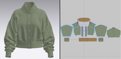 Women's Bomber Jacket 3d Model Marvelous Designer-Clo3d-fbx-obj-Zprj