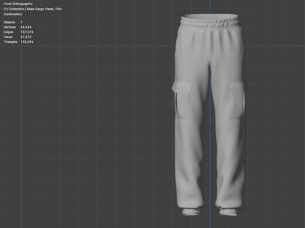 Male Cargo Pant 3d Model Marvelous Designer-Clo3d-fbx-obj-Zprj