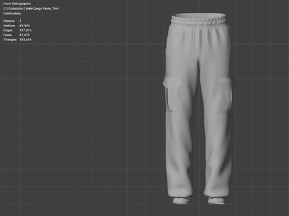 Male Cargo Pant 3d Model Marvelous Designer-Clo3d-fbx-obj-Zprj