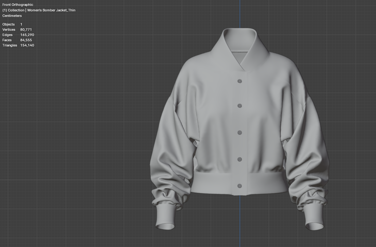 Women's Bomber Jacket 3d Model Marvelous Designer-Clo3d-fbx-obj-Zprj