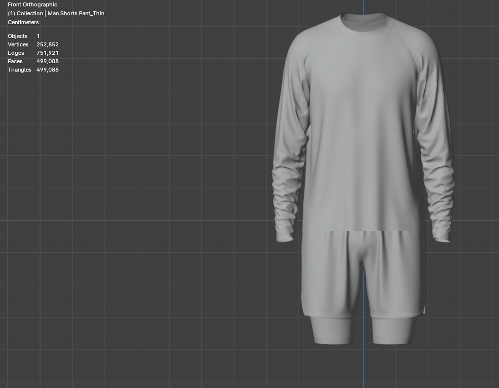 Man Shorts Pant 3d Model Marvelous Designer-Clo3d-fbx-obj-Zprj