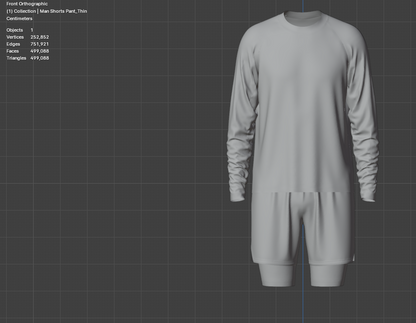 Man Shorts Pant 3d Model Marvelous Designer-Clo3d-fbx-obj-Zprj