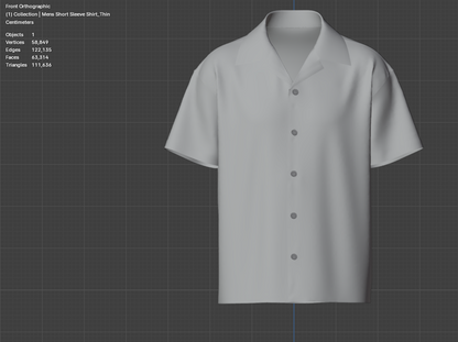 Men's Short Sleeve Shirt 3d Model Marvelous Designer-Clo3d-fbx-obj-Zprj