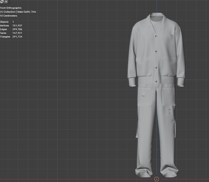 Male Outfit 3d Model Marvelous Designer-Clo3d-fbx-obj-Zprj