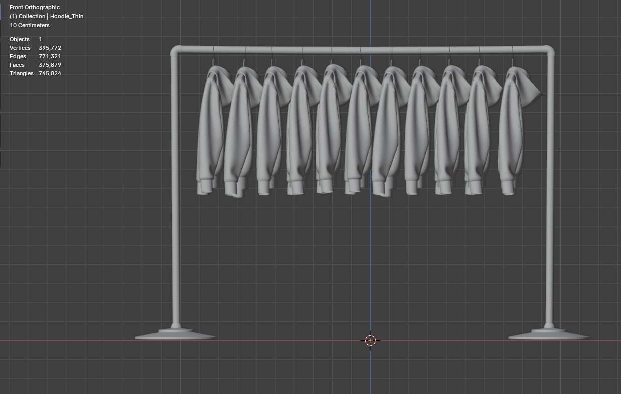 Hoodie On Steel Rack 3d Model Marvelous Designer-Clo3d-fbx-obj-Zprj