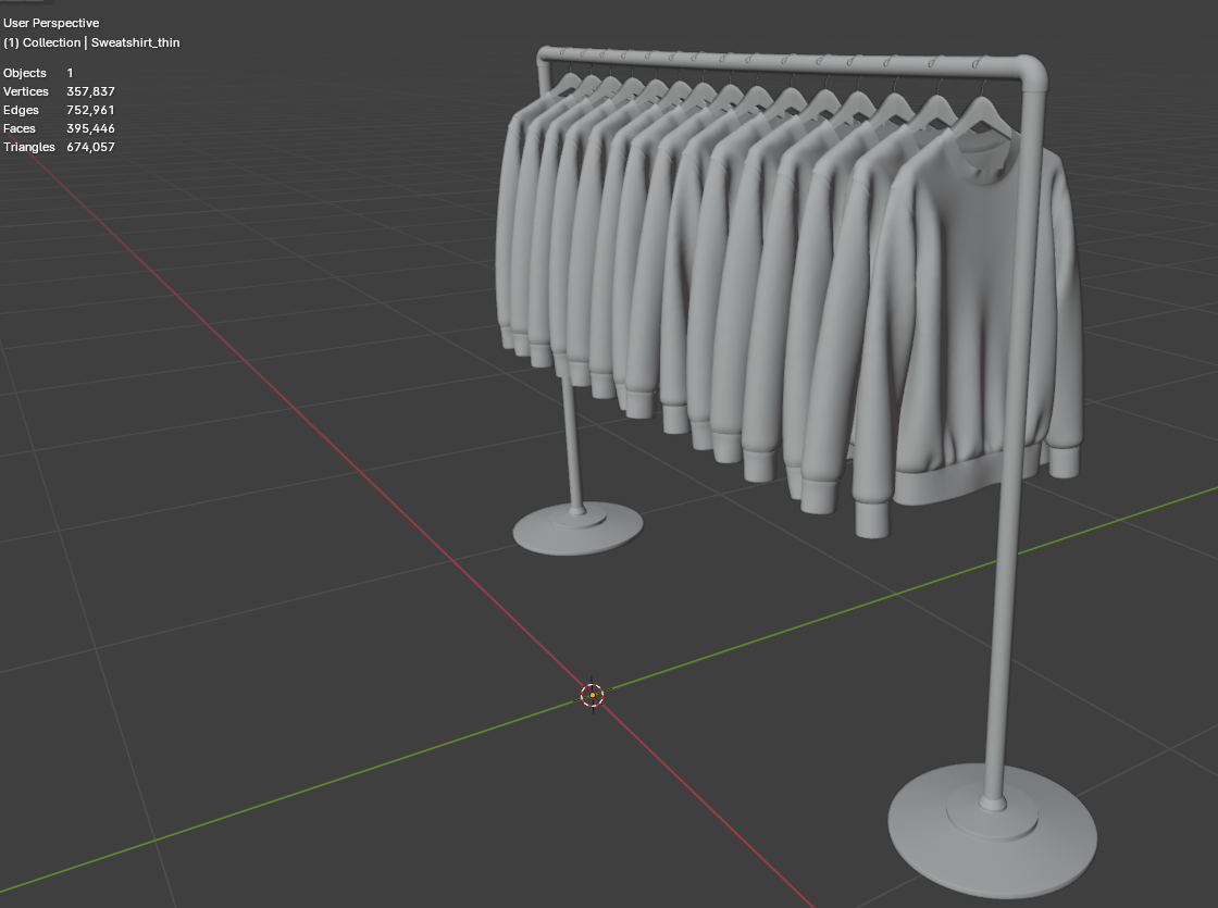 Sweatshirt On Steel Rack 3d Model Marvelous Designer-Clo3d-fbx-obj-Zprj