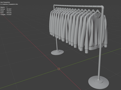 Sweatshirt On Steel Rack 3d Model Marvelous Designer-Clo3d-fbx-obj-Zprj