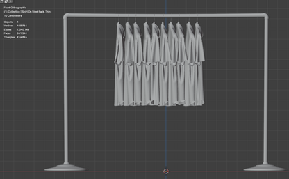 Shirt On Steel Hanger 3d Model Marvelous Designer-Clo3d-fbx-obj-Zprj