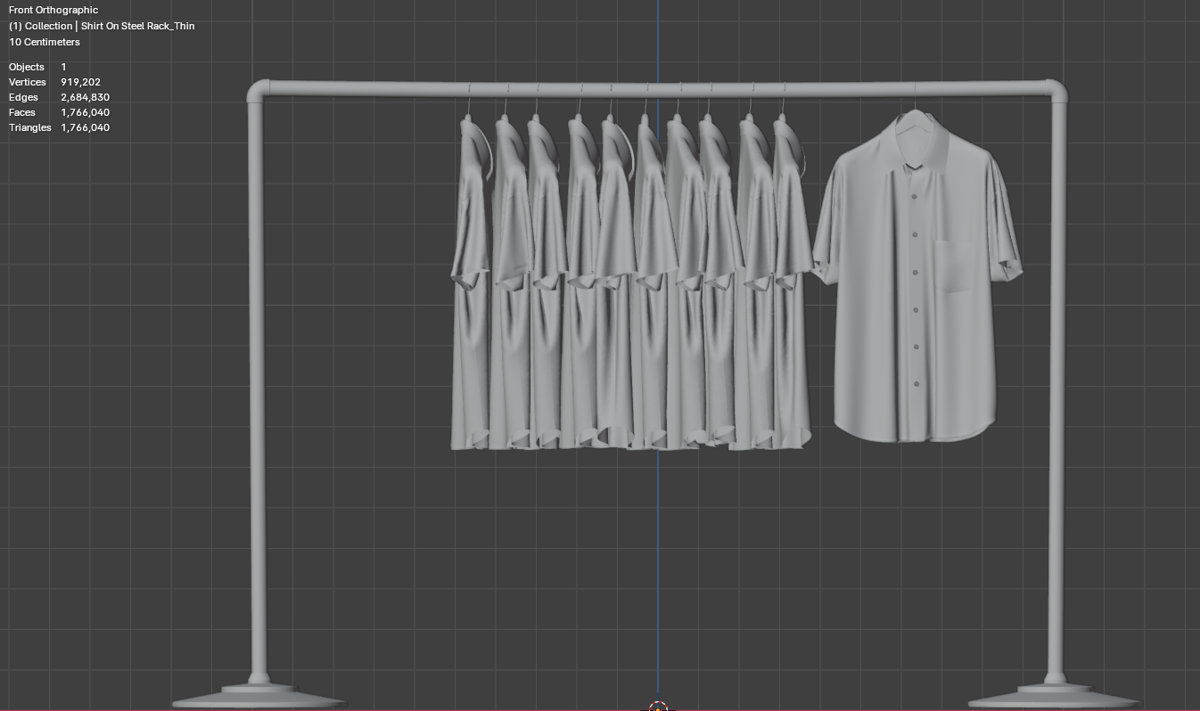 Shirt On Steel Hanger 3d Model Marvelous Designer-Clo3d-fbx-obj-Zprj