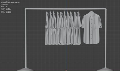 Shirt On Steel Hanger 3d Model Marvelous Designer-Clo3d-fbx-obj-Zprj
