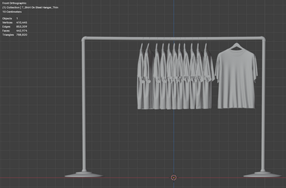 T-Shirt On Steel Hanger 3d Model Marvelous Designer-Clo3d-fbx-obj-Zprj