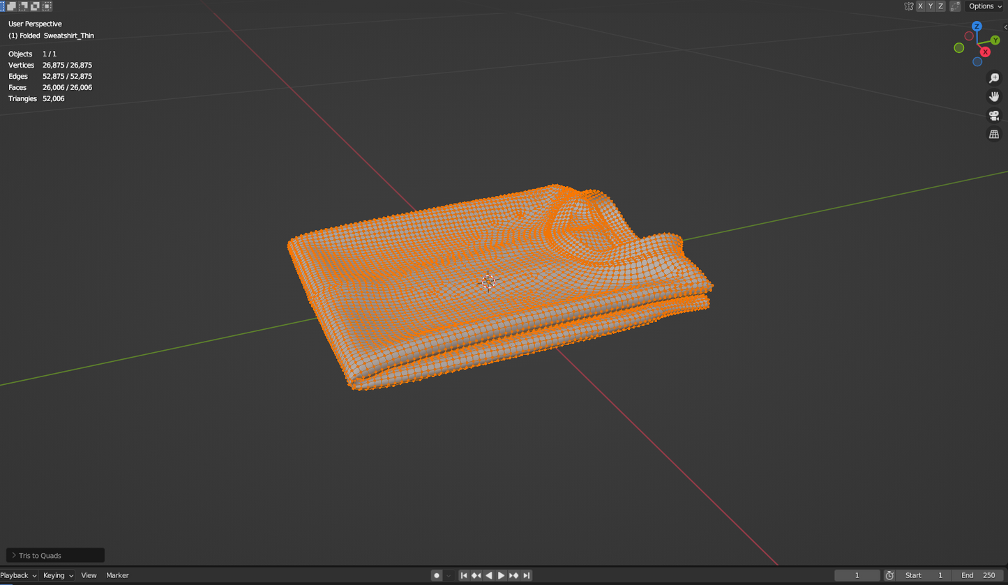 Folded Sweatshirt 3d Model Marvelous Designer-Clo3d-fbx-obj-Zprj