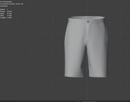 Summer Shorts 3d Model Marvelous Designer-Clo3d-fbx-obj-Zprj