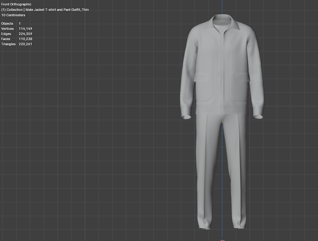 Male Jacket and pant outfit 3d Model Marvelous Designer-Clo3d-fbx-obj-Zprj