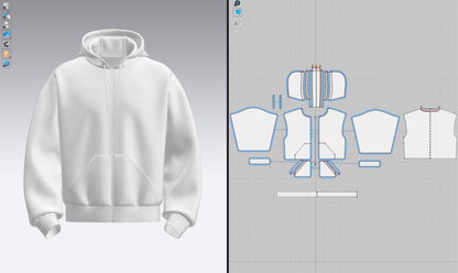 Male Front Zip Oversized Hoodie 3d Model Marvelous Designer-Clo3d-fbx-obj-Zprj