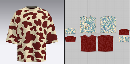 Men's Oversized T-Shirt Patchwork 3d Model Marvelous Designer-Clo3d-fbx-obj-Zprj