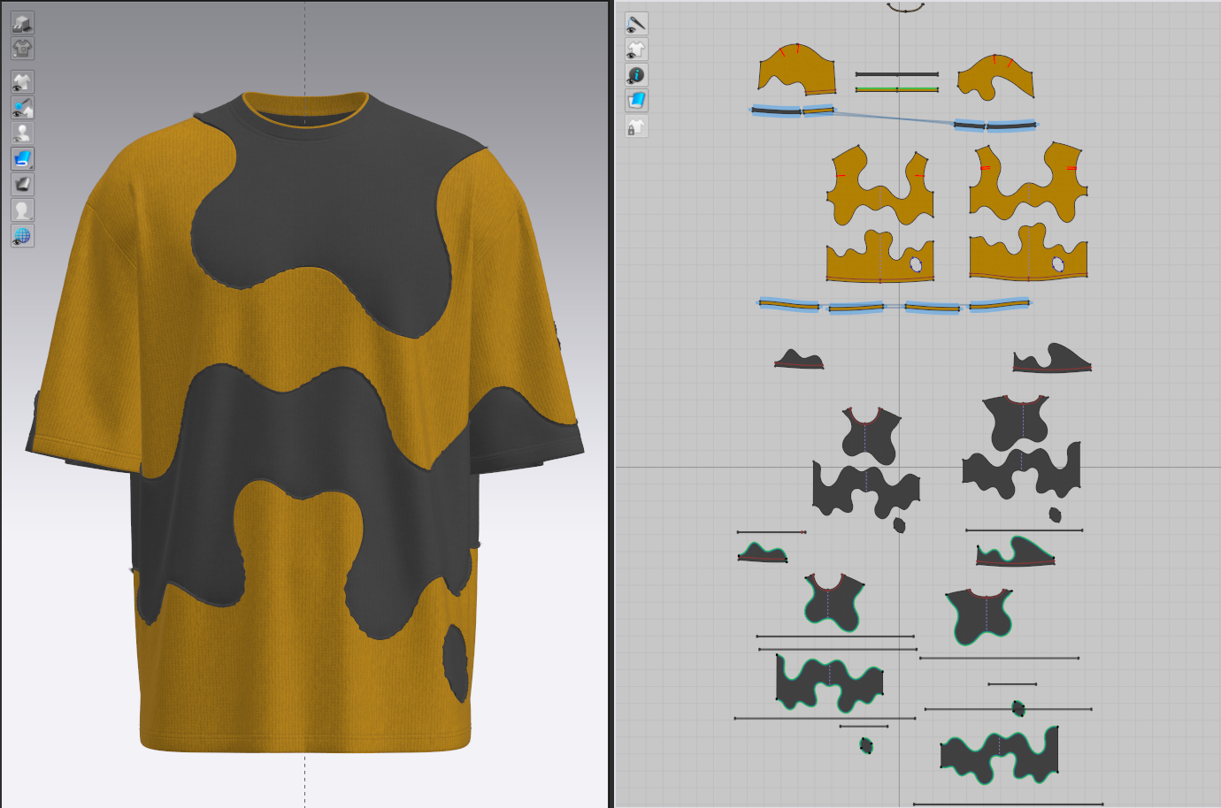 Men's Oversized T-Shirt Patchwork 3d Model Marvelous Designer-Clo3d-fbx-obj-Zprj