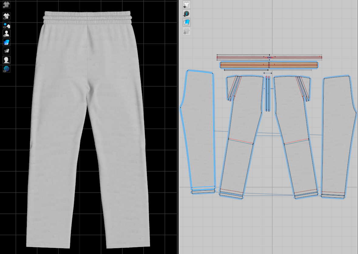 Heavy Nylon Knee Pleat Wide Leg Pant 3d Model Marvelous Designer-Clo3d-fbx-obj-Zprj