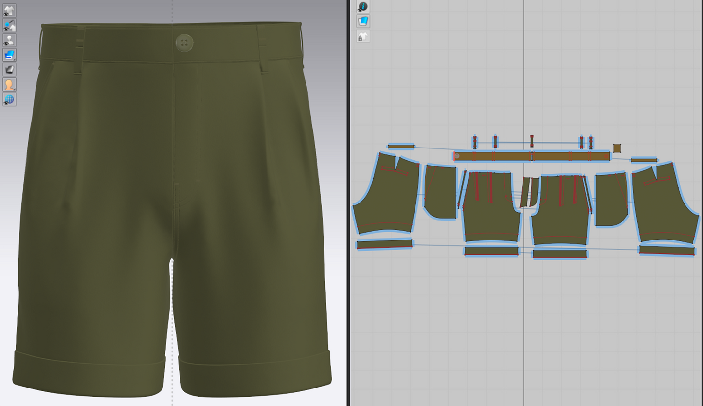 Male Double Pleated Cuffed Shorts 3d Model Marvelous Designer-Clo3d-fbx-obj-Zprj