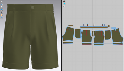 Male Double Pleated Cuffed Shorts 3d Model Marvelous Designer-Clo3d-fbx-obj-Zprj
