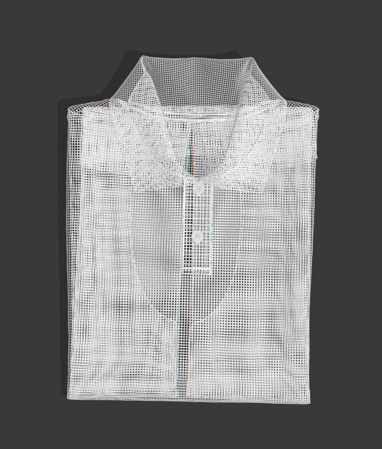 Folded Polo 3d Model Marvelous Designer-Clo3d-fbx-obj-Zprj