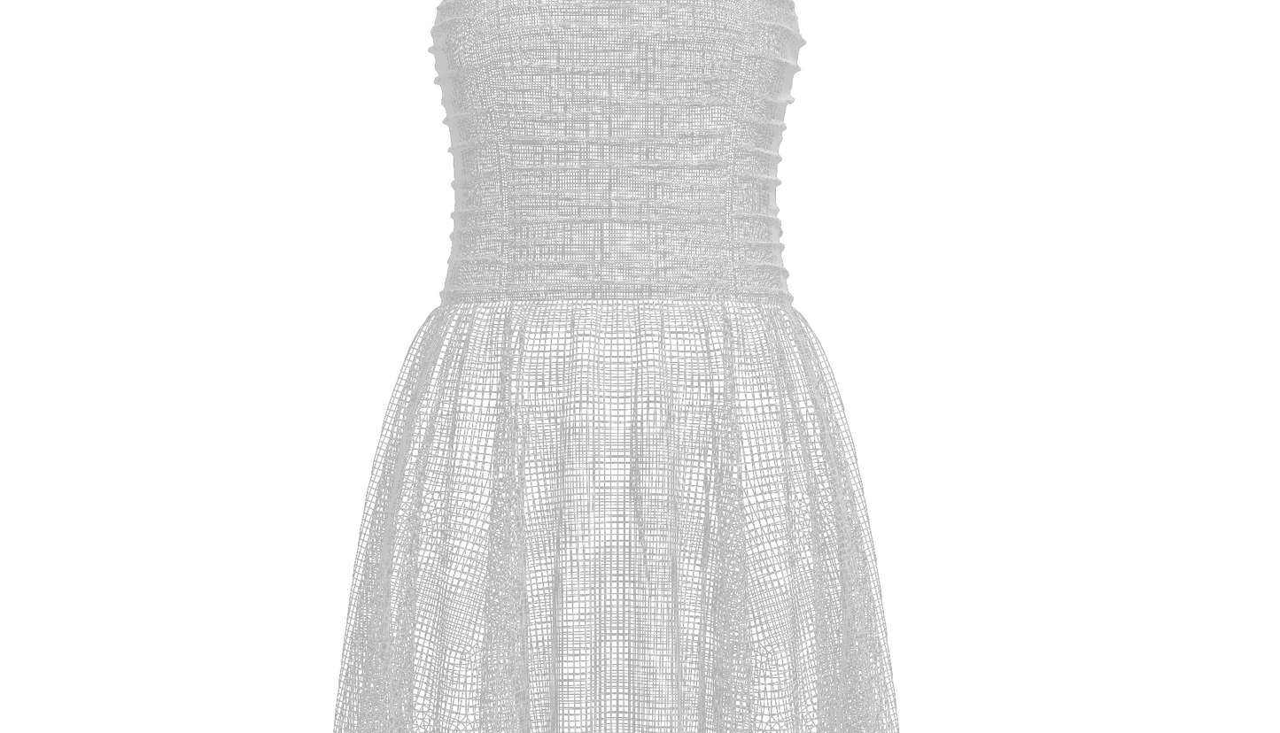 Tie Shoulder Layered Ruched Cami Dress 3d Model Marvelous Designer-Clo3d-fbx-obj-Zprj