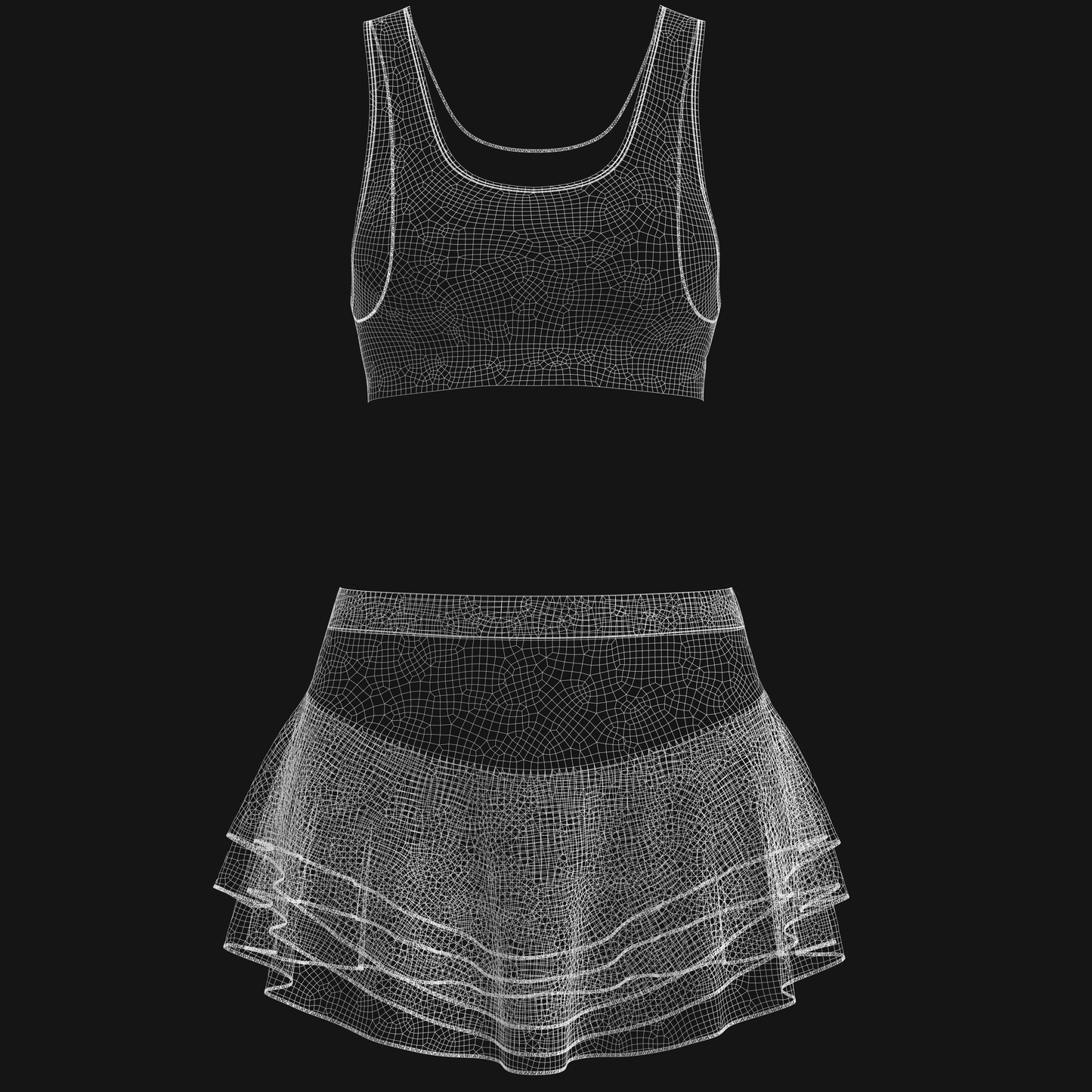 Woman Sports wear 3d Model Marvelous Designer-Clo3d-fbx-obj-Zprj