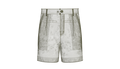 Male Double Pleated Cuffed Shorts 3d Model Marvelous Designer-Clo3d-fbx-obj-Zprj
