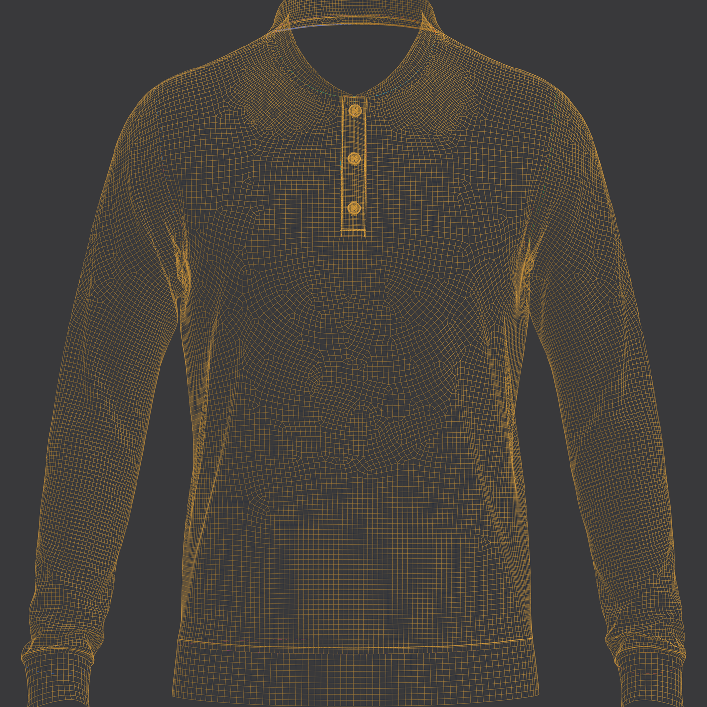Men's Full Sleeve Ribbed Polo 3d Model Marvelous Designer-Clo3d-fbx-obj-Zprj