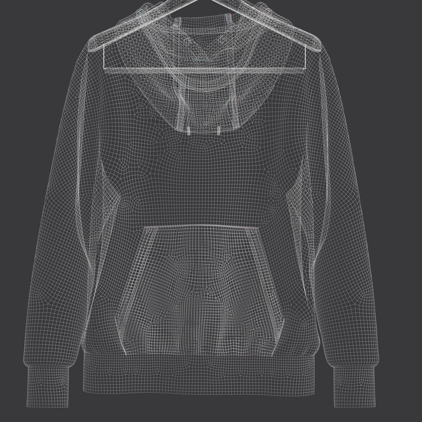 Hoodie on Hanger 3d Model Marvelous Designer-Clo3d-fbx-obj-Zprj