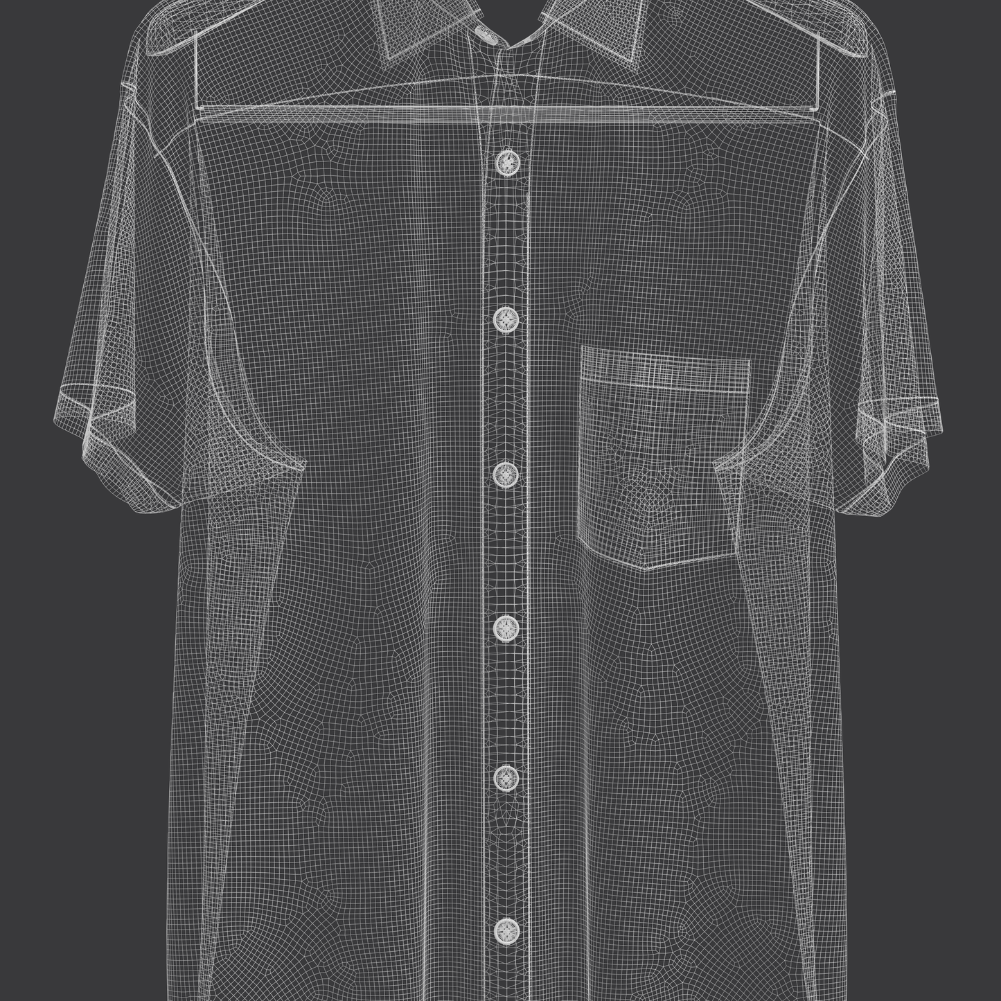 Men Loose Fit Half Slv Shirt On Hanger 3d Model Marvelous Designer-Clo3d-fbx-obj-Zprj