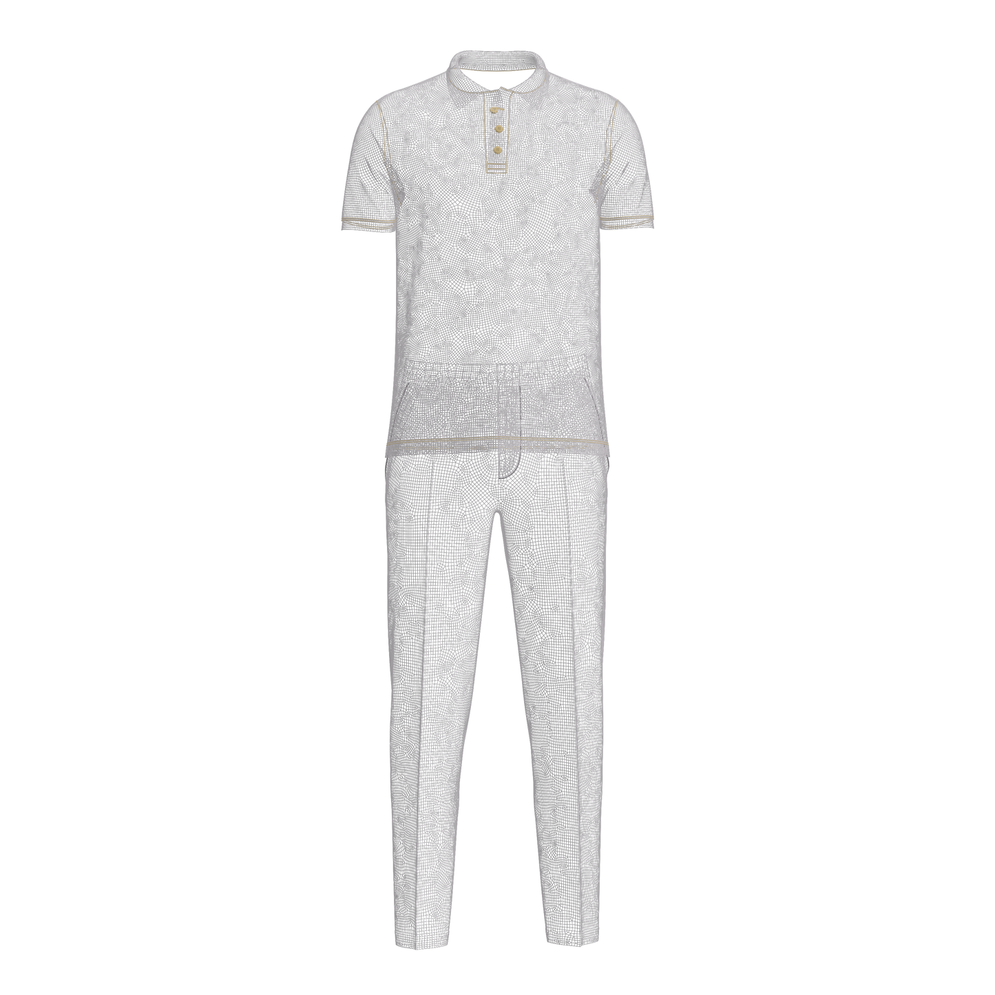 Male Polo and Pant outfit 3d Model Marvelous Designer-Clo3d-fbx-obj-Zprj